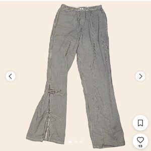 NWT Aerie Black and White Ginham Seersucker Pants XS